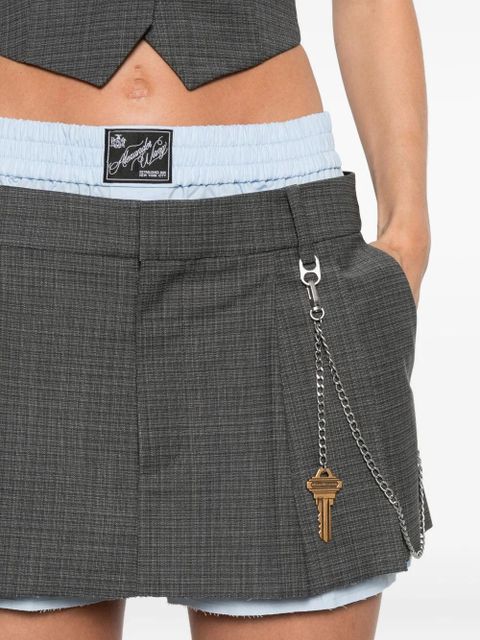 Alexander Wang pleated key-chain shorts - Grey