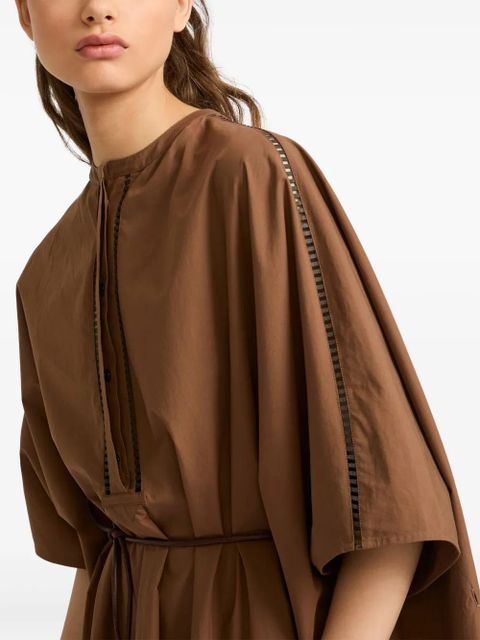 Yves Salomon poplin kaftan dress - Brown