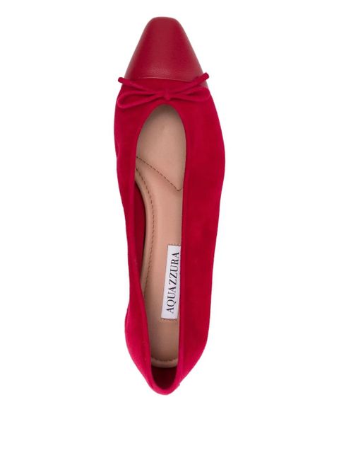 Aquazzura bow-detail cap-toe flats - Red