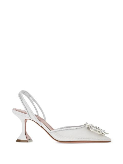 Amina Muaddi begum embellished slingback pumps - White - zdjęcie produktu nr 1
