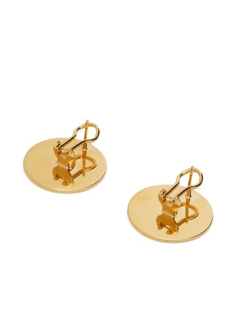 Jil Sander engraved-logo round earrings - Gold - zdjęcie produktu nr 2