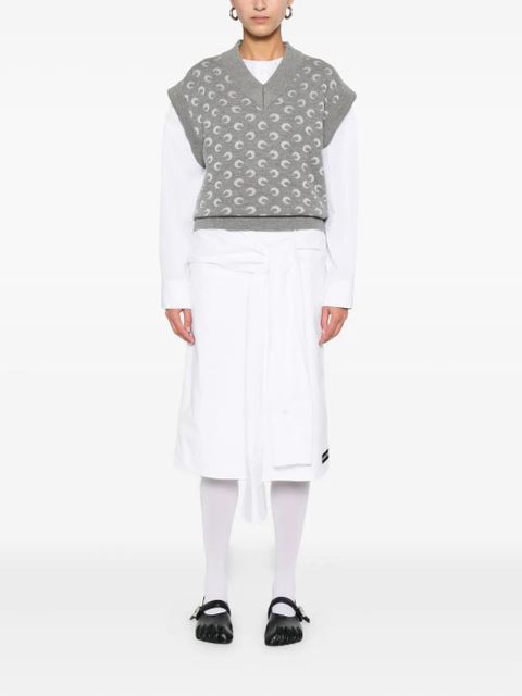 Marine Serre wrapped midi skirt - White