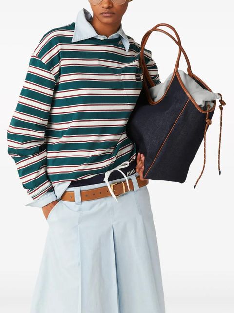 Miu Miu striped cotton T-shirt - Green