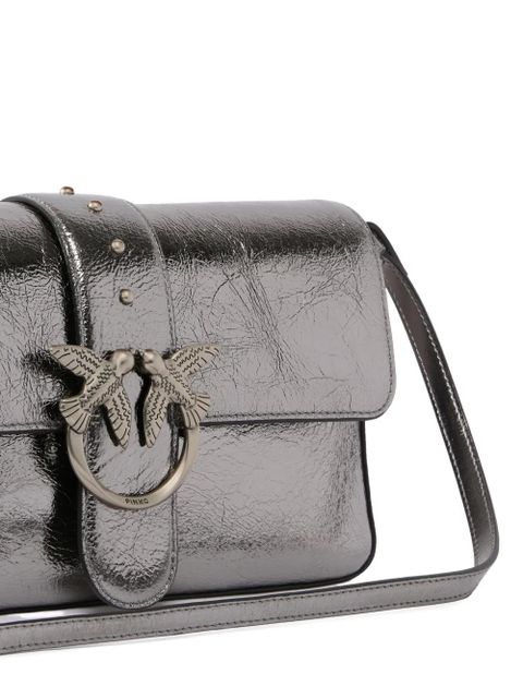 PINKO bird-ring leather cross body bag - Grey