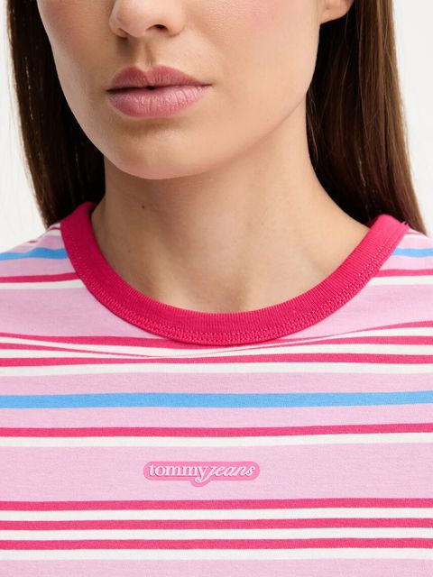 Tommy Jeans t-shirt bawełniany damski kolor różowy DW0DW21391