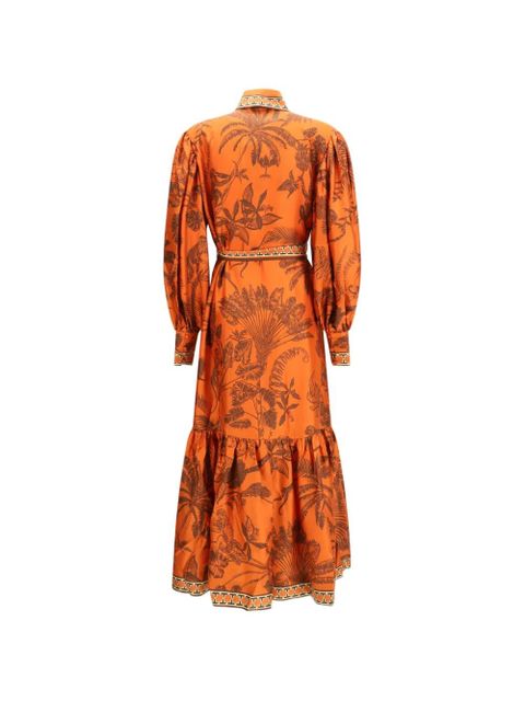 ALEMAIS belt-detail midi dress - Orange - zdjęcie produktu nr 2