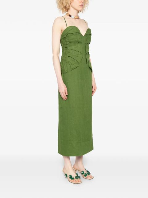 FARM Rio Monstera Leaf maxi dress - Green
