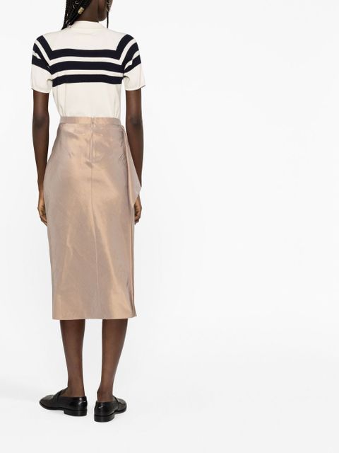 Maison Margiela moiré-effect ruffled midi skirt - Neutrals