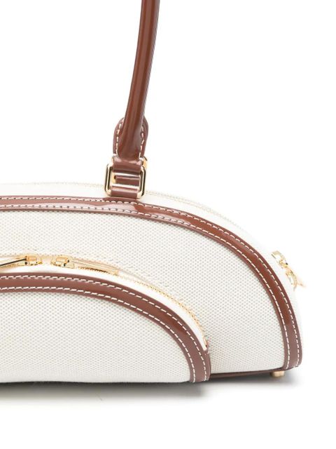 Self-Portrait canvas shoulder bag - Neutrals