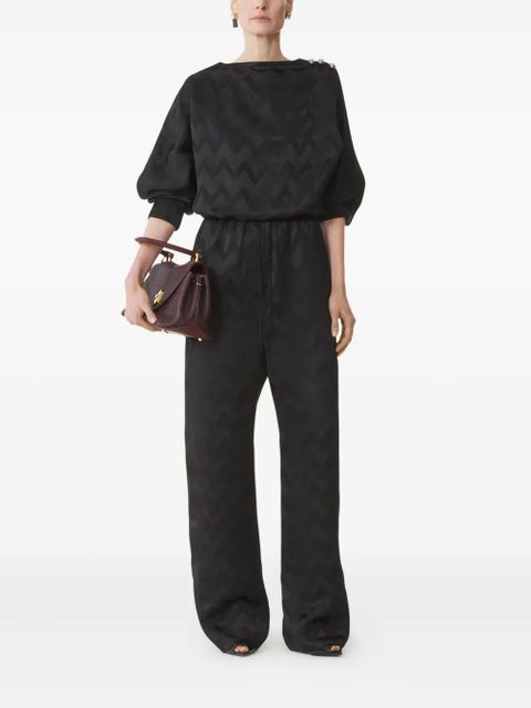 Lanvin chevron-pattern drawstring trousers - Black