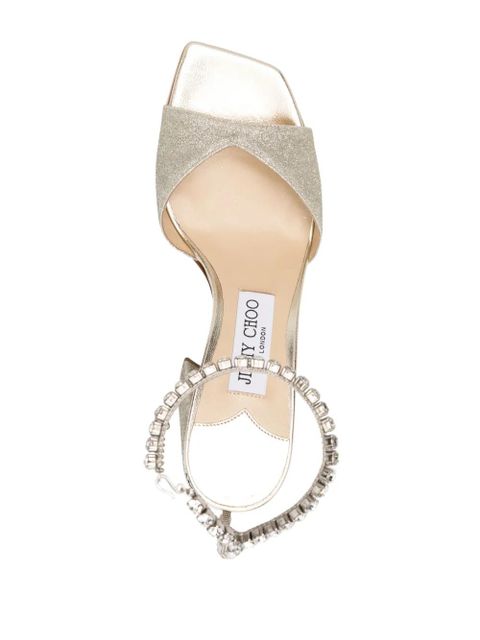 Jimmy Choo Saeda 85mm leather sandals - Gold