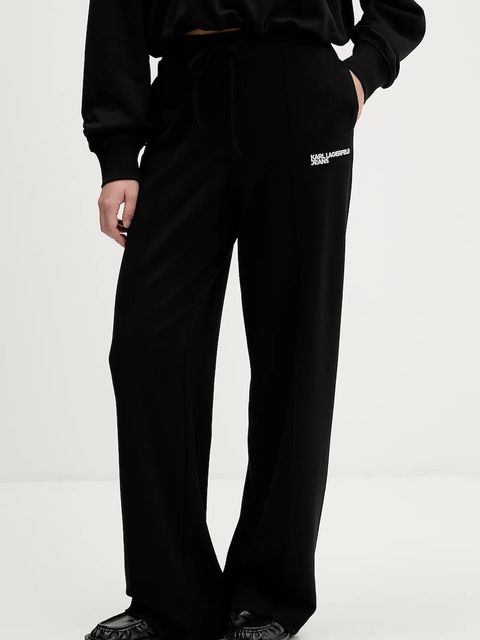 Karl Lagerfeld Jeans spodnie dresowe damskie kolor czarny gładkie B1W10092 - zdjęcie produktu nr 1