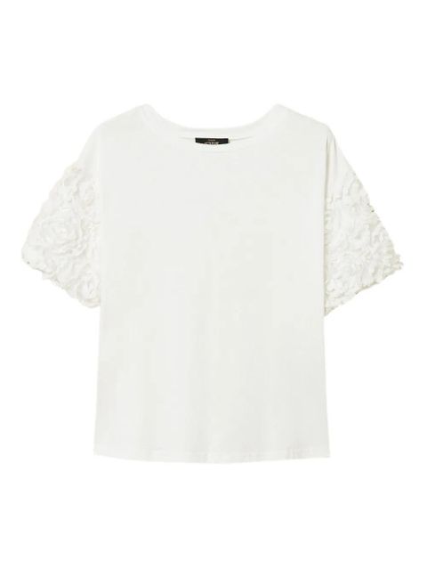 TWINSET floral-sleeves T-shirt - White - zdjęcie produktu nr 1
