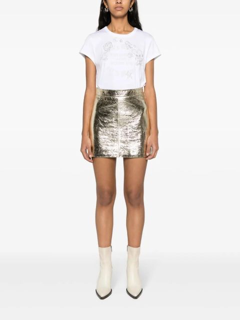 Zadig&Voltaire Jinette metallic leather skirt - Gold - zdjęcie produktu nr 2