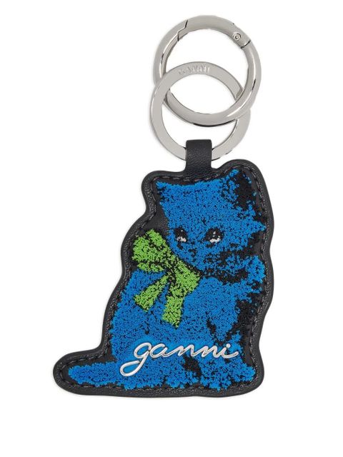 GANNI cat-shaped keyring - Blue - zdjęcie produktu nr 1
