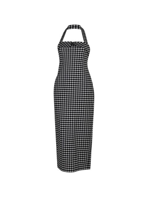 Posse Chiara halter gingham midi dress - Black - zdjęcie produktu nr 1