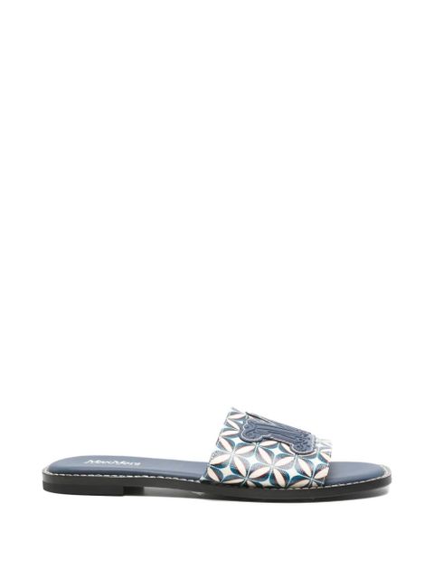 Max Mara geometric-print logo-patch sandals - Blue - zdjęcie produktu nr 1