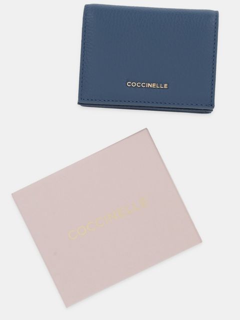 Coccinelle portfel skórzany damski kolor niebieski E2 MW5 17 21 01