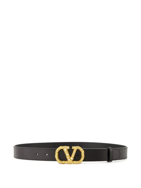 Valentino Garavani VLogo leather belt - Black - zdjęcie produktu nr 1