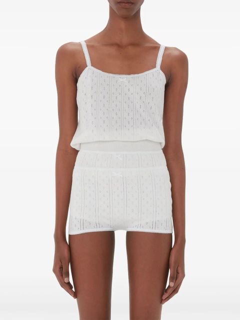 JW Anderson logo-embroidered pointelle top - White - zdjęcie produktu nr 2