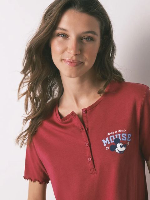 women'secret piżama bawełniana damska kolor czerwony bawełniana 3132157