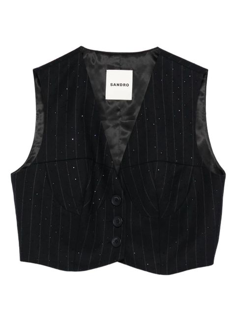 SANDRO pinstriped vest - Blue - zdjęcie produktu nr 1