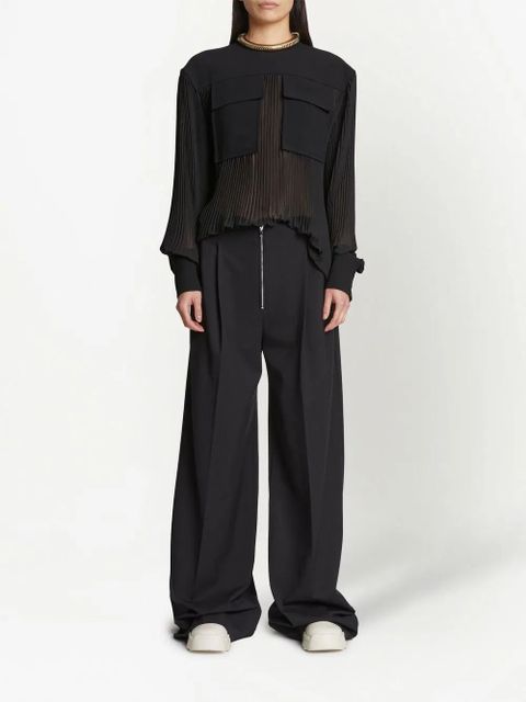 Proenza Schouler pleated long-sleeved blouse - Black - zdjęcie produktu nr 2