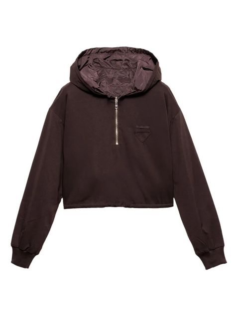 Prada drawstring-hem hoodie - Brown - zdjęcie produktu nr 1