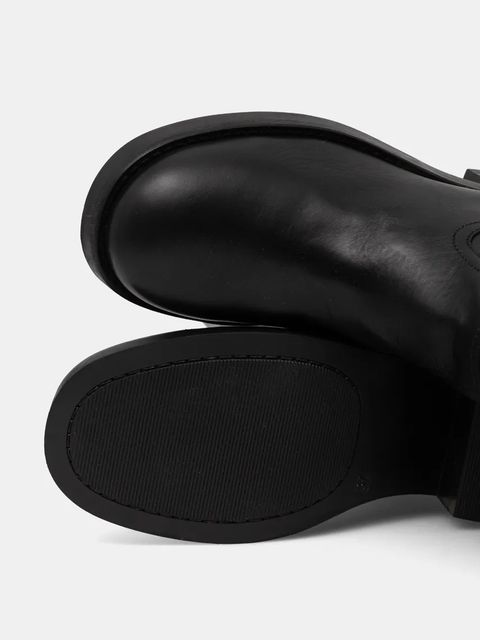 Karl Lagerfeld kozaki skórzane BROOKLYN damskie kolor czarny na słupku KL41774