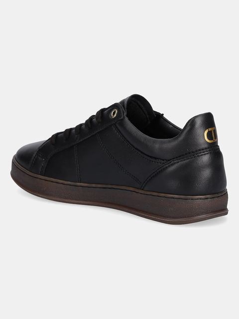 Twinset sneakersy skórzane damskie kolor czarny 252TGT024