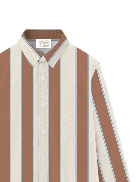 MC2 Saint Barth Brigitte striped button shirt - Brown - zdjęcie produktu nr 2