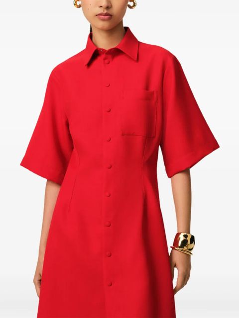 AMI Paris short-sleeved shirtdress - Red