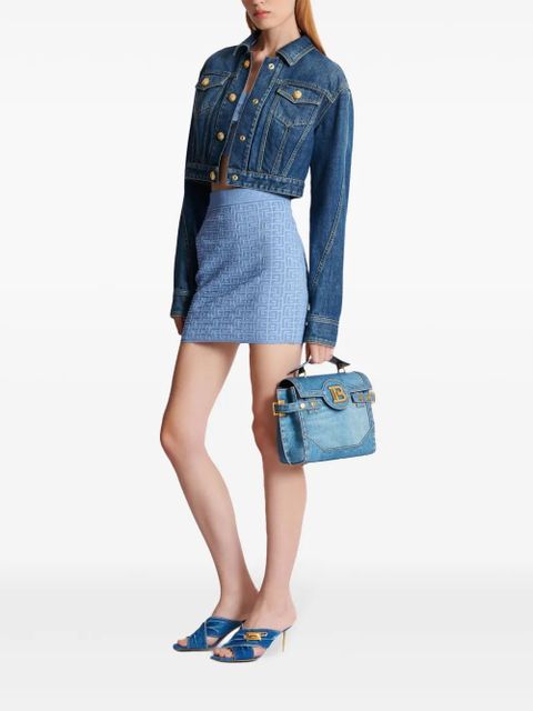 Balmain Labyrinth-jacquard skirt - Blue - zdjęcie produktu nr 2