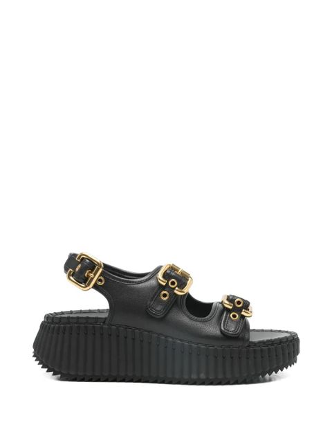 Chloé Nama buckle flatform heeled sandals - Black - zdjęcie produktu nr 1