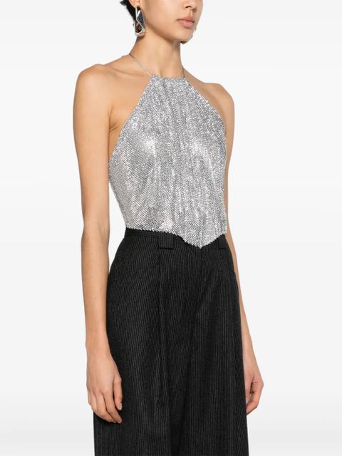 MANURÍ Paper Rock chainmail halterneck top - Silver - zdjęcie produktu nr 2