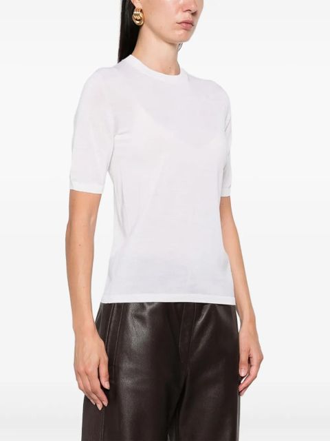 Max Mara short-sleeve wool top - White