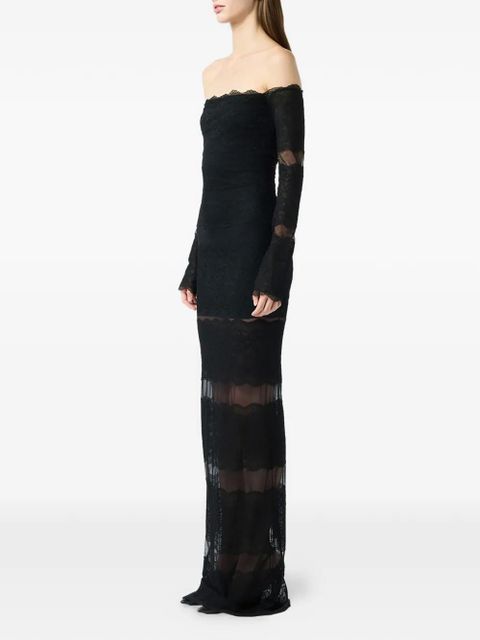 Blumarine lace off-the-shoulder maxi dress - Black