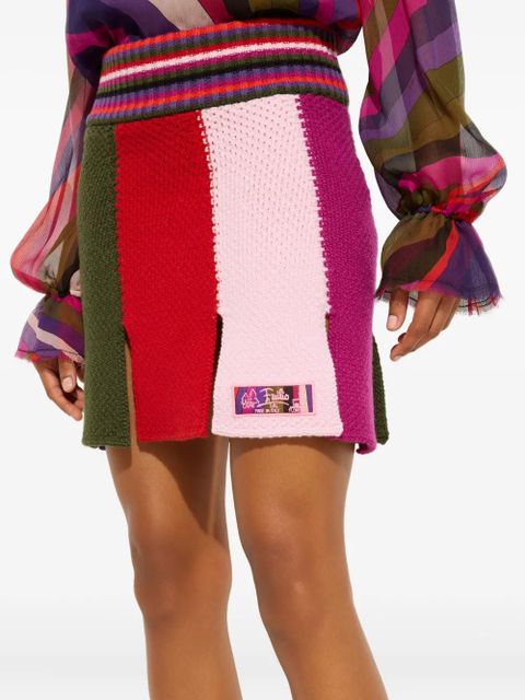 PUCCI colour-block mini skirt - Red