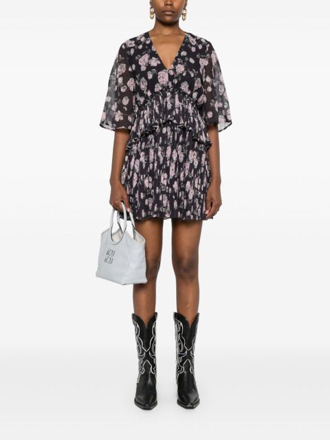 GANNI floral-print mini dress - Black - zdjęcie produktu nr 2