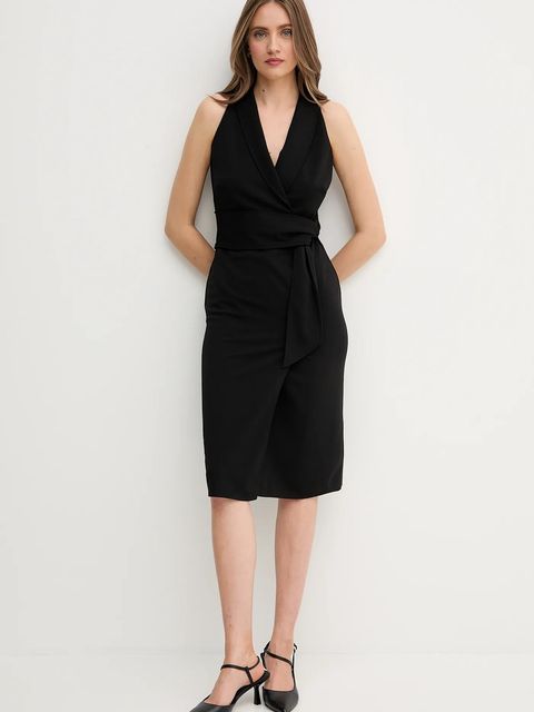 Sandro Ferrone sukienka kolor czarny midi dopasowana S18XBESAY - zdjęcie produktu nr 2