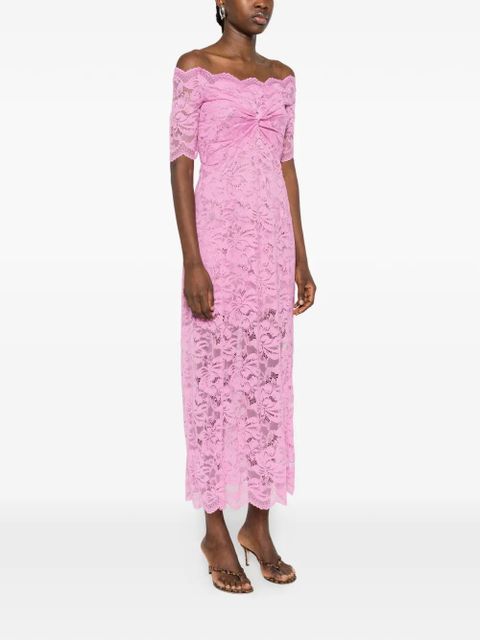 Rabanne off-shoulder lace midi dress - Pink