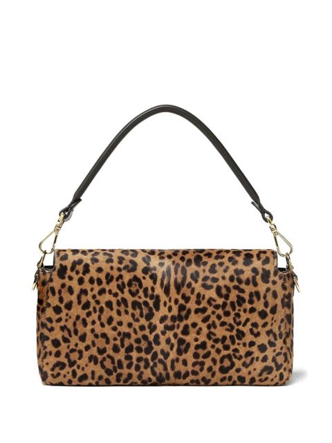 FENDI Baguette® leopard-print logo-plaque tote bag - Brown