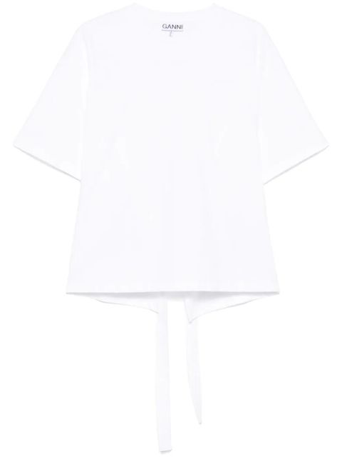GANNI tied-up T-shirt - White - zdjęcie produktu nr 1
