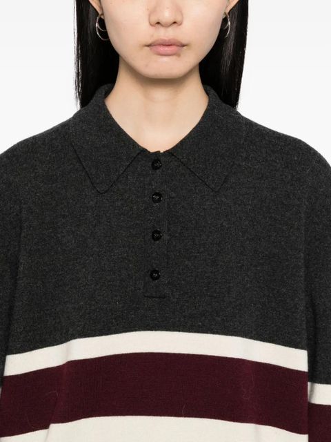 Róhe striped polo top - Grey