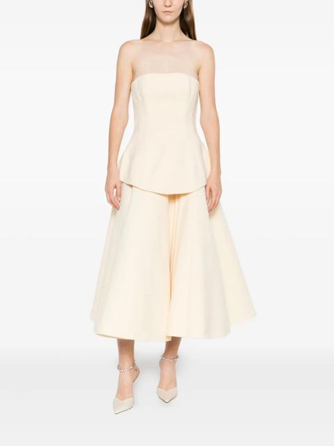 Solace London Ada strapless peplum midi dress - Neutrals - zdjęcie produktu nr 2