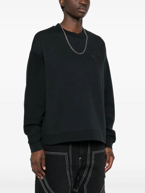 Moncler rubberised-logo panelled sweatshirt - Blue