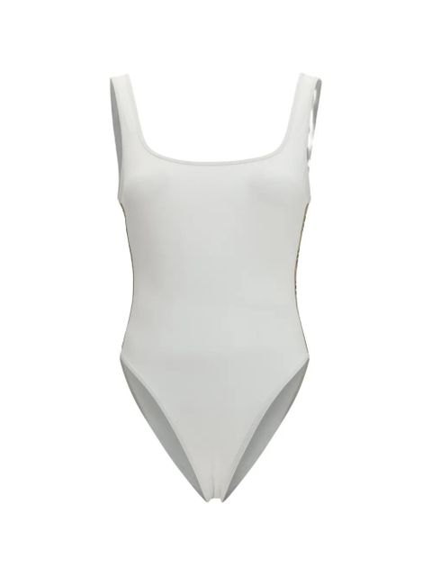 Burberry Check-stripe swimsuit - White - zdjęcie produktu nr 1