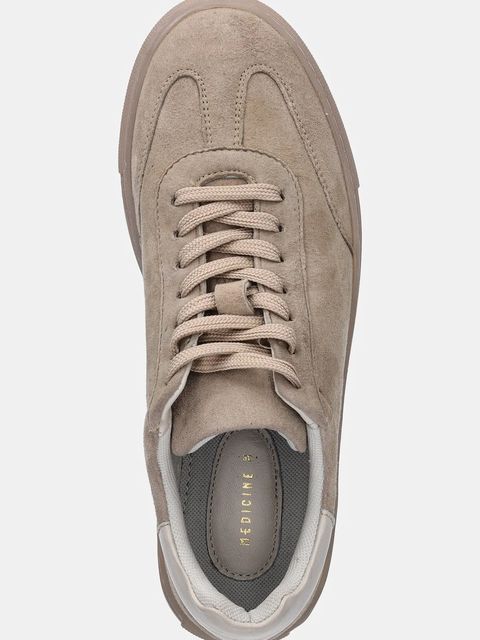 Medicine sneakersy zamszowe damskie kolor beżowy