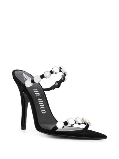 The Attico Venus 105mm suede sandals - Black - zdjęcie produktu nr 2
