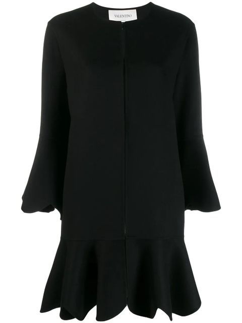 Valentino Garavani flared scalloped coat - Black - zdjęcie produktu nr 1